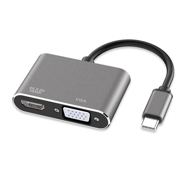 1080P 4 In 1 USB -C To HDMI VGA USB PD Adapter Cable