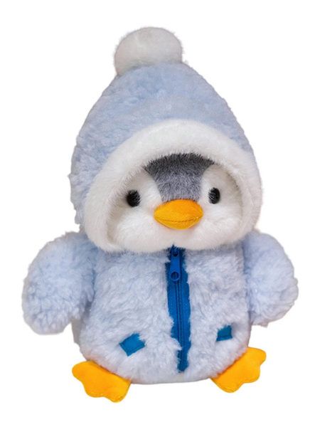 Pinguin Soft Toy with Winter Jacket - L25cm - Super Soft &amp; Cute
