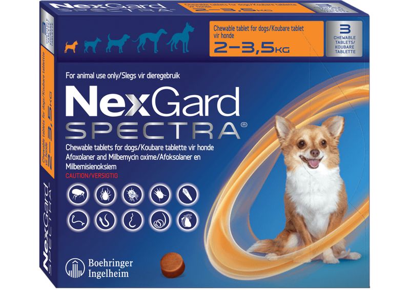 Nexgard Spectra Chewable Tablets for Dogs 2-3,5kg - 3 Tablets