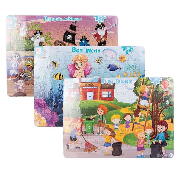 Bulk Pack x 3 Puzzle Jigsaw 120 Pieces Educational