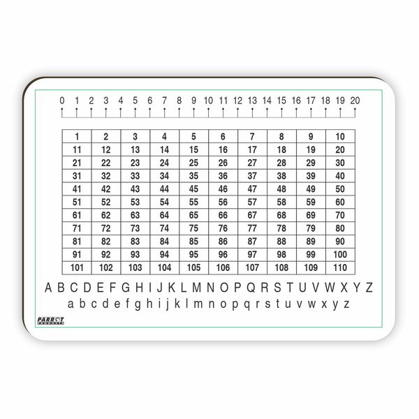 Parrot Products Writing Slate Number Chart Markerboard - 297x 210mm -10Pack