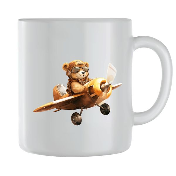 Pilot_3 Coffee Mugs for Men Women with Teddy Bear Lover Graphic Cup Gift189