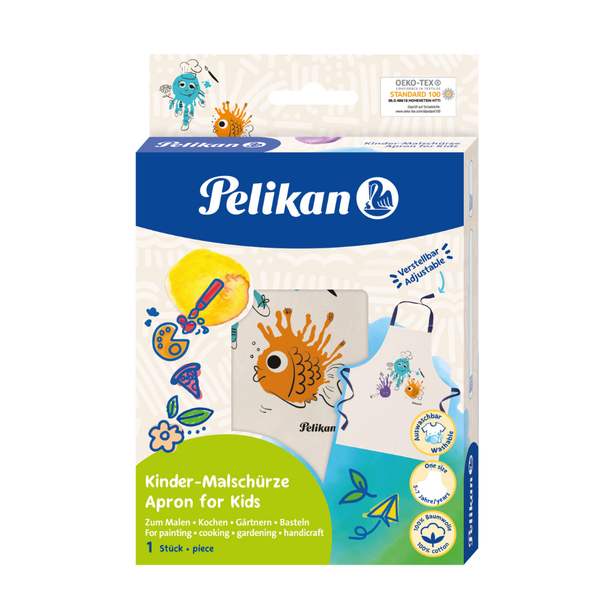 Pelikan Kids Cotton Apron - Protective, Durable &amp; Adjustable for Art Fun