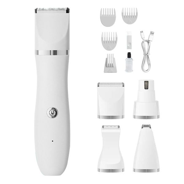 4 In1 Dog Cat Grooming Kit Pet Hair Clipper Paw Trimmer Nail Grinder