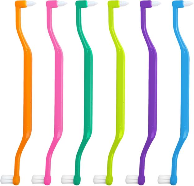 6Pcs 2-in-1 Toothbrush with Interdental Brush for Wisdom Teeth &amp; Braces