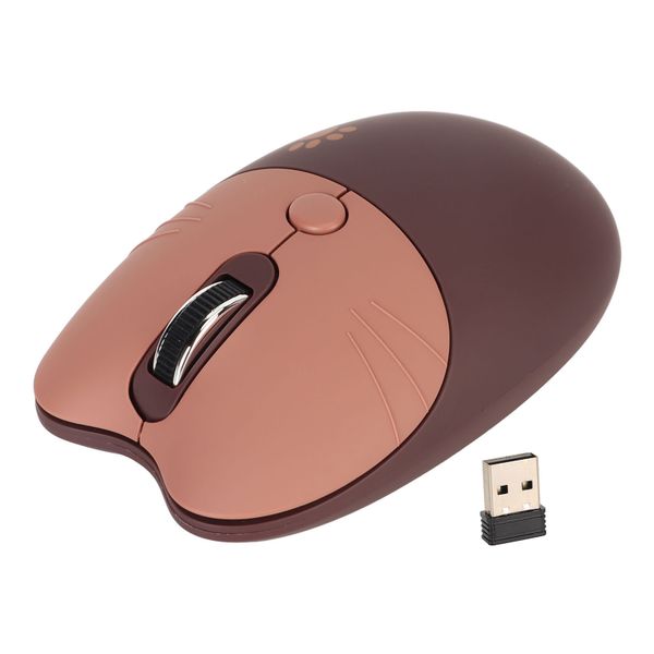 Wireless Mouse Laptop Cat-Shaped Cute Brown