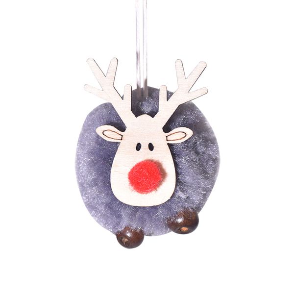 Christmas decorations lamb wool ball deer doll pendant - white