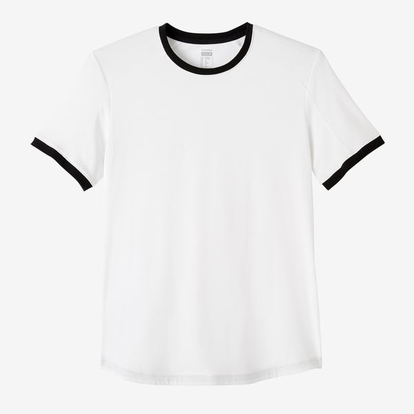 Domyos Men's Short-Sleeve Straight Crew Neck Cotton Fitness T-Shirt 520 - Glacier White