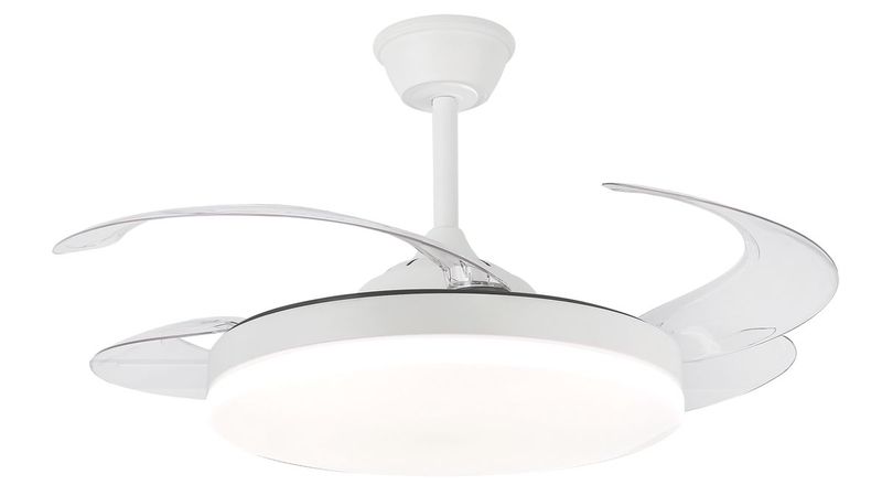 White Remote Controlled Ceiling Fan with Light