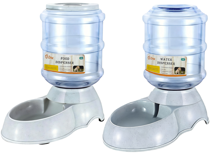 A-PET Pet Gravity Dispenser Automatic Feeders-Dry Food &amp; Water Combo- 3.5L
