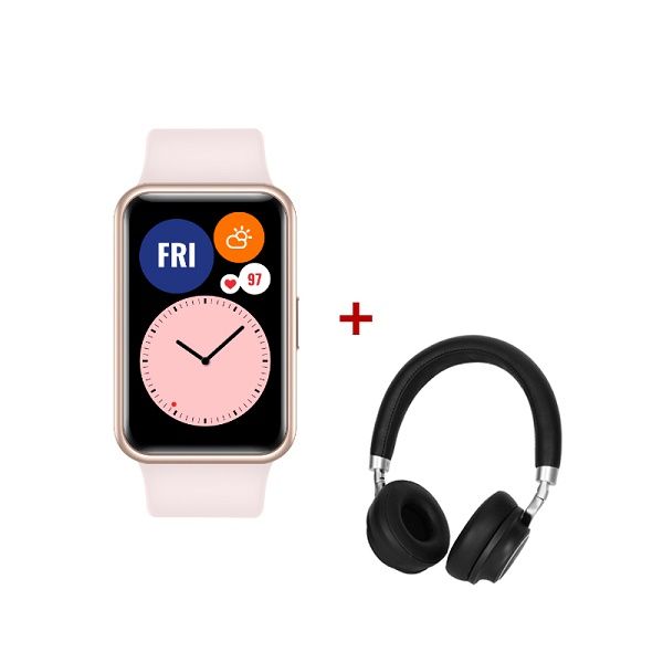 Huawei Fit Watch Bundled with Huawei Bluetooth Headset - Pink