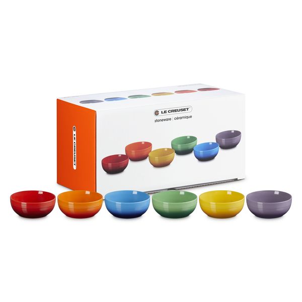 Le Creuset Stoneware Rainbow Set of 6 Coupe Cereal Bowls - 770ml