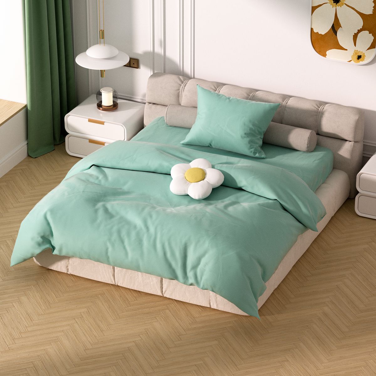 Duvet Cover Set 3 piece Set Solid Polyester Bedding Cover Comfort