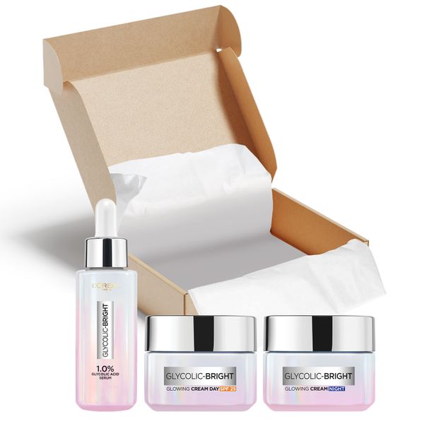 LOreal Paris Glycolic Bright Instant Glowing Regime Bundle Set - 3 Piece