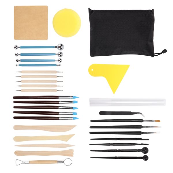 Clay Sculpting Tools 32pcs Pottery Craft Kit