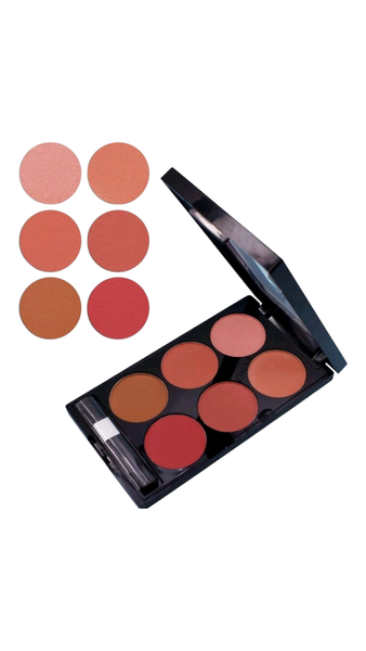 6-Color Matte Blush Palette With Brush