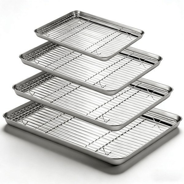 Stainless Steel Baking Pan and Rack Set