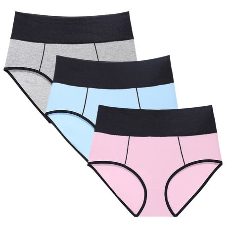 Ladies High Waisted Cotton Panties Underwear Added Support 3 Pack