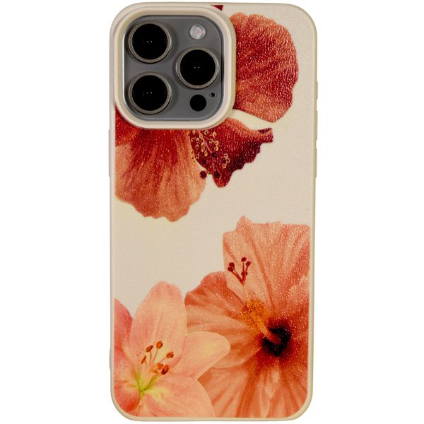 Phone Case With Elegant Floral Print - Compatible with 15 Pro Max - Beige