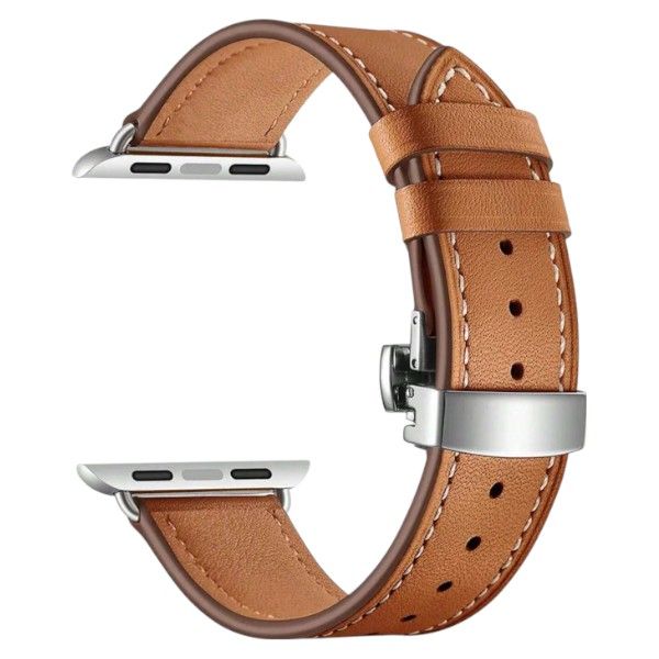 Vintage Watch Strap With Folding Clasp - Brown