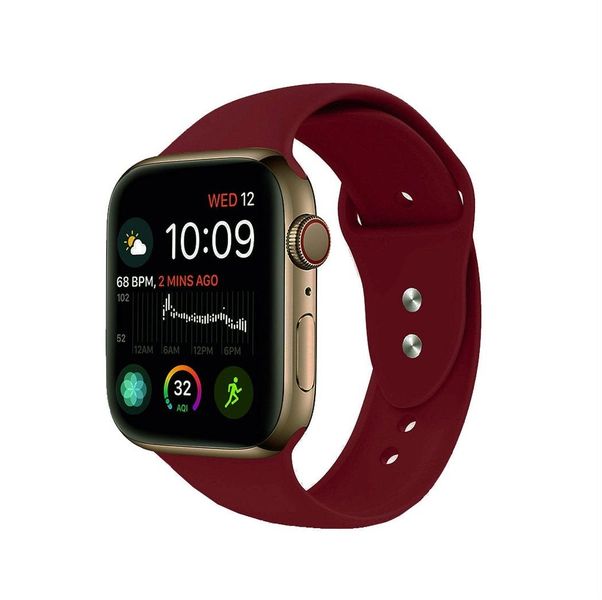 TekByte Silicone Strap for Apple Watch - Wine Red - 42/44/45/49mm