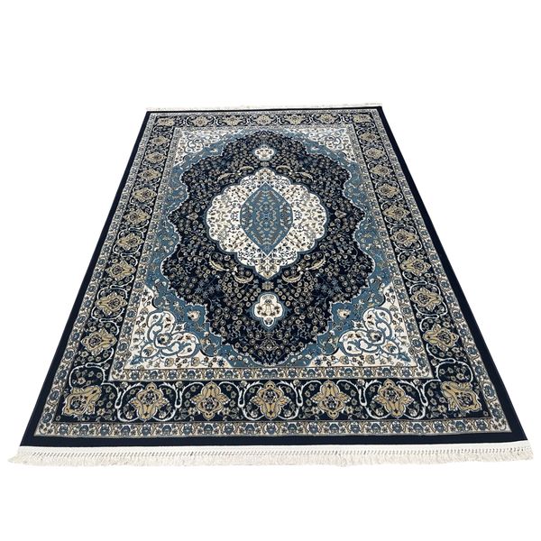 Kashan Design Navy &amp; Beige Rug