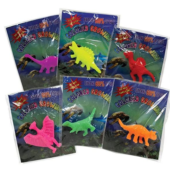 Assorted Color Water Growing Dinosaurs Expands 600% in Size - Pack of 4