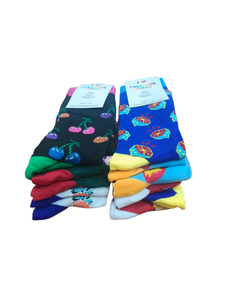Fruit Pattern Socks Pack of 12-Pairs
