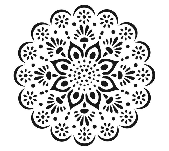 Mandala Floral Stencil Milky White 150 x 150 mm