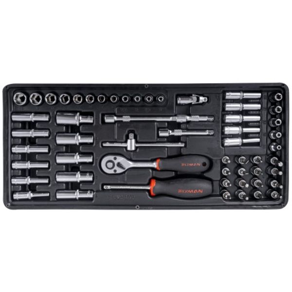 Fixman 56 Piece 1/4" Drive Sockets and Accessories Tray