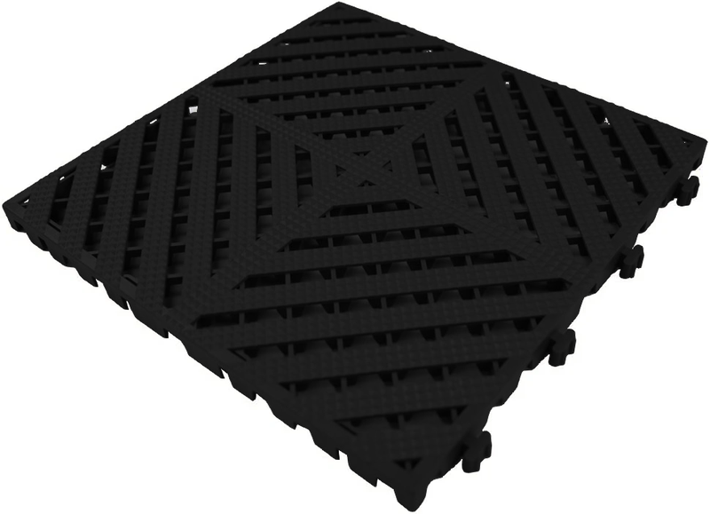 Garage &amp; Showroom Interlocking Watershed Tiles - 40x40x3cm - Pack of 4