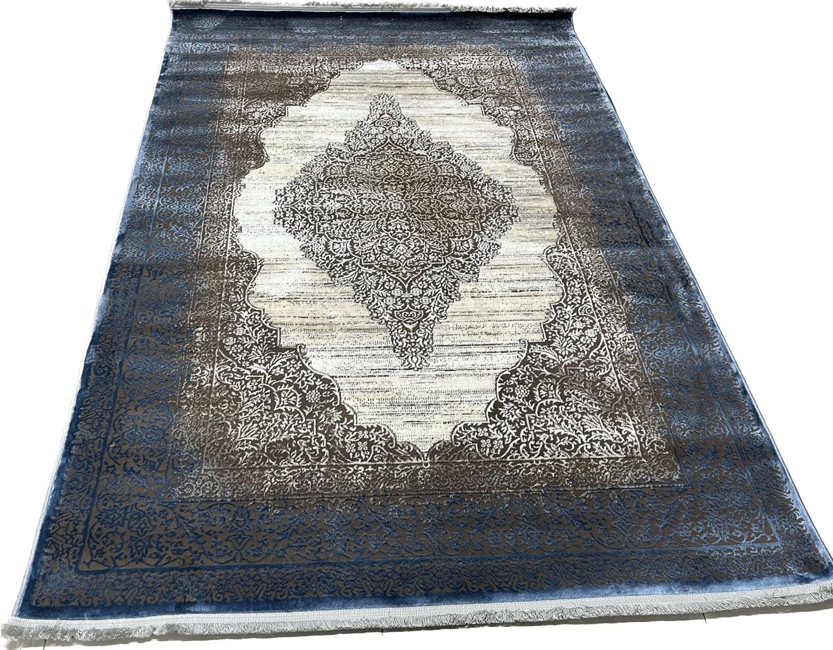 Rasuly Persian Rugs Blue, Brown Wool Floral Rectangular Rug Shop