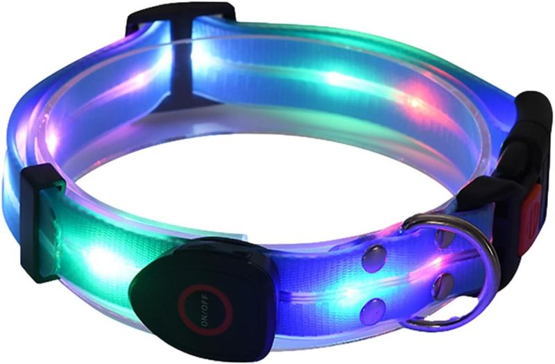 Dog LED Light Collar,Rechargeable LED Dog Collar