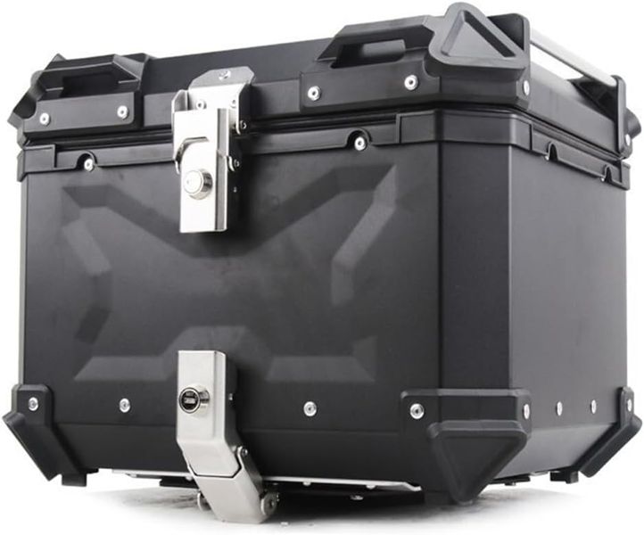 Motorcycle r Luggage Case - Lockable Steel Tail Box with Key Helmet &amp; Tool