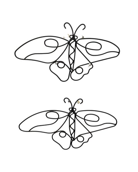 Set of 2 Black Metal Butterfly Wall/Garden Art