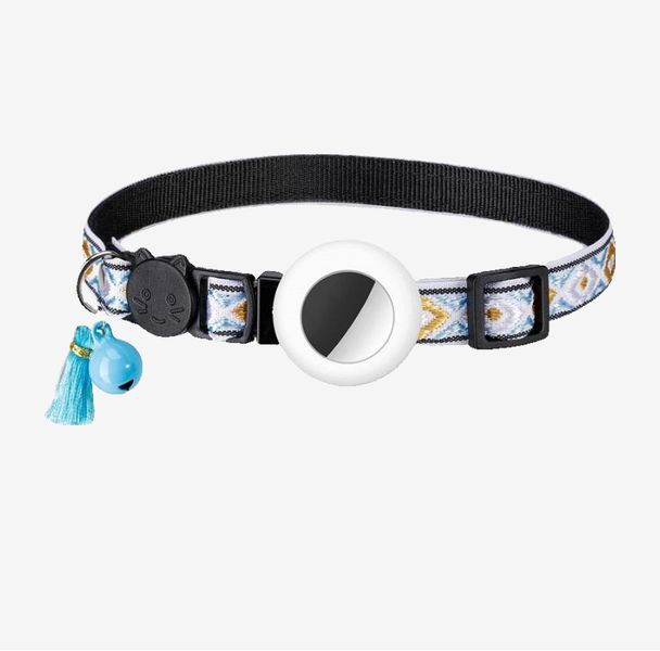 BasicX Adjustable Reflective Pet Collar with Airtag Holder, Waterproof