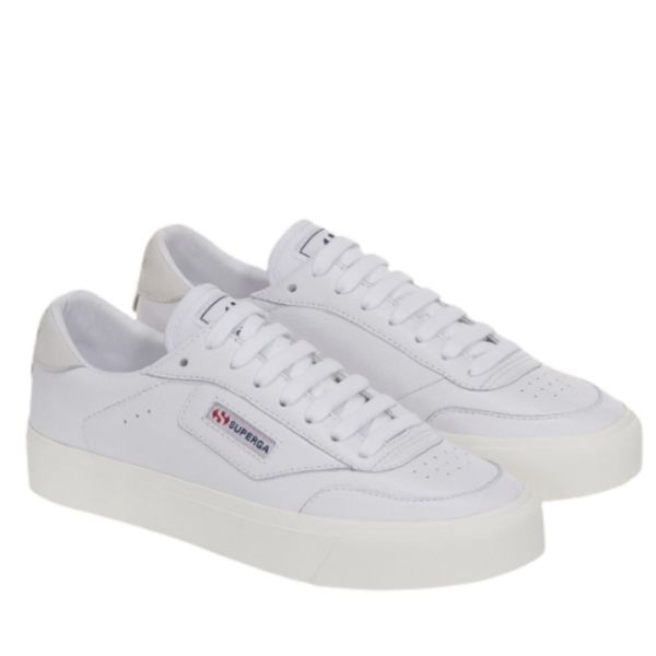 Superga Leather White Court Avorio Sneaker