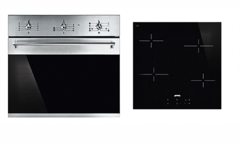 Smeg SF6385XSA Plus SE264TD Electric Oven and Hob Set Built In