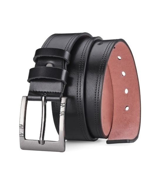 Men's Jeans PU Casual Belts, Length 120cm, Alloy Prong Buckle Belt-Black