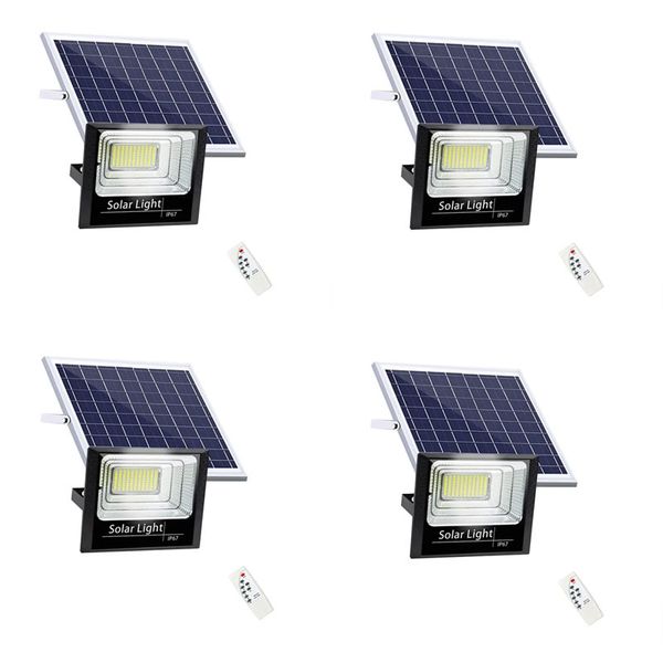 Set Of 4 200W Outdoor Waterproof Solar LED Flood Light With Remote Control