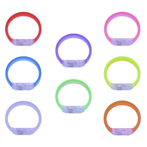 LED Light-Up Glow Bangle Set (8-Pack) - Resin Bracelets