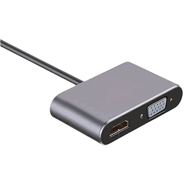 4-in-1 Type-C Hub with 4K HDMI, VGA, USB 3.0, PD for PC