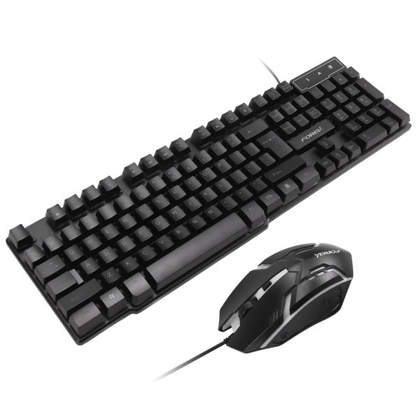 Forev Rgb Gaming Keyboard &amp; Mouse Kit Backlit Usb Wired