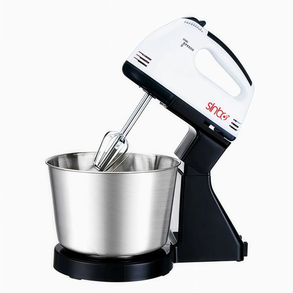 2-in-1 Electric Hand Mixer with Stand, 7-Speed with 2L Stainless Steel Bowl