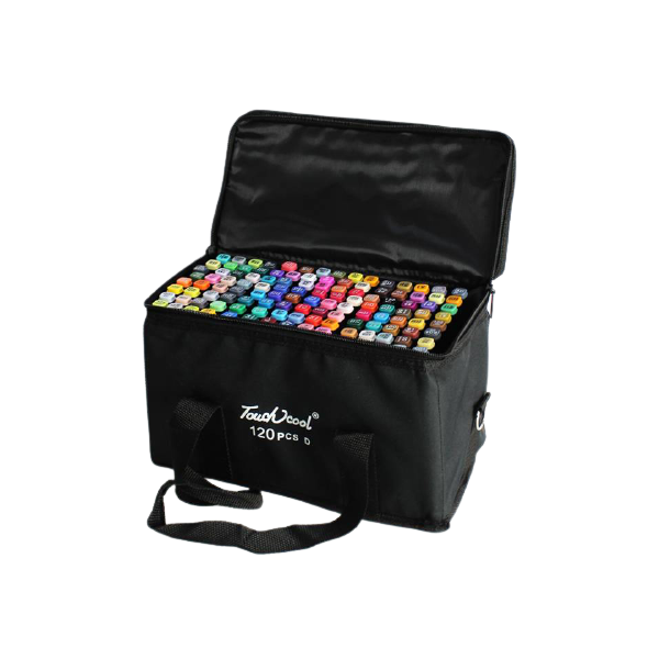 Double-sided marker set in a bag of 168 pieces