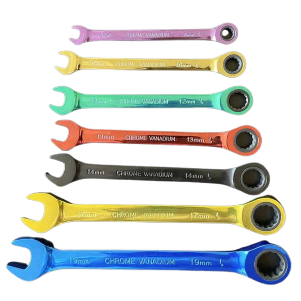7pcs set Colorful Ratchet Handle Wrench Reversible Socket Spanner Tool