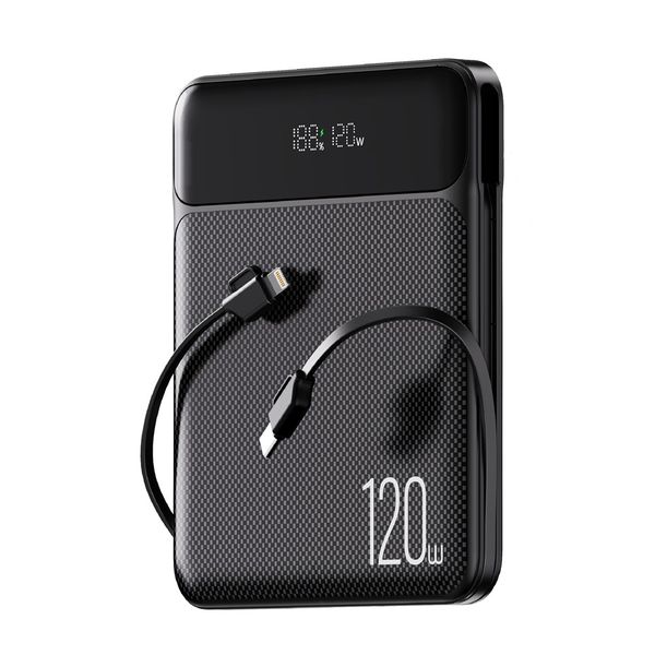 MX-PB180 20000mAh 120W LCD Power Bank-Fast Charging &amp; Built-in Cables