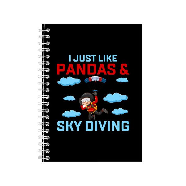 Pandas And SkyDiving Notebook Skydiving Gift Idea A4 Notepad 148