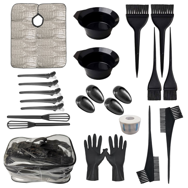 26 Piece Hair Dye Color Brush Bowl Set DIY Hair Bleach Kit Salon Tool Portable