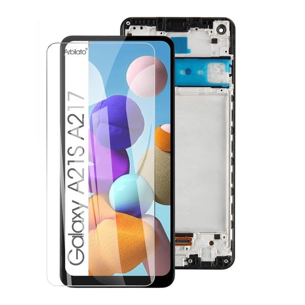 Lcd Screen Replacement for Samsung Galaxys A21s with Tempered Glass